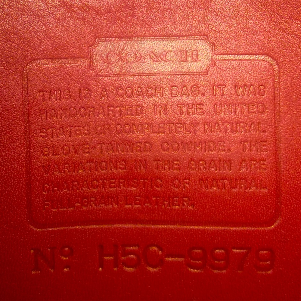 COACH Large Red Glove Tanned Side Pack Crossbody Bag RARE USA COA Sidepack 9979 - Picture 12 of 17